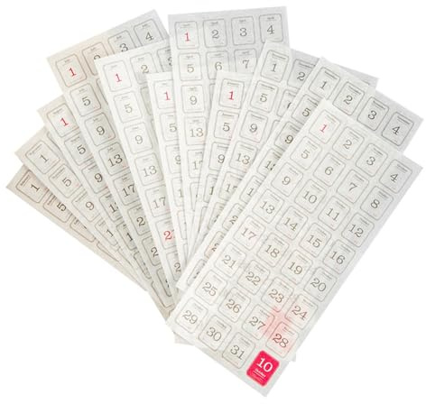 12 Blätter Datum Aufkleber 365 Tage Kalender Labels Bullets Journal Kalender Für Planer