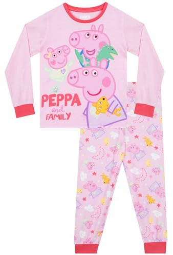 Peppa Pig Pjs, Peppa, George And Evie Girls Pyjamas, Long Sleeve Kids Pjs, Girls' Pyjama Sets, Pink 2-3 Years
