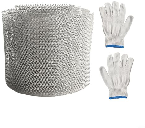 Jotekonoby Aluminium Gutter Guard Mesh Roll 12.7cm x 6m or 15cm x 6m For Leaf and Debris Protection Net Cover, Long lasting Rust-Resistant Metal Drainage Filter for (12.7cm x 6m)