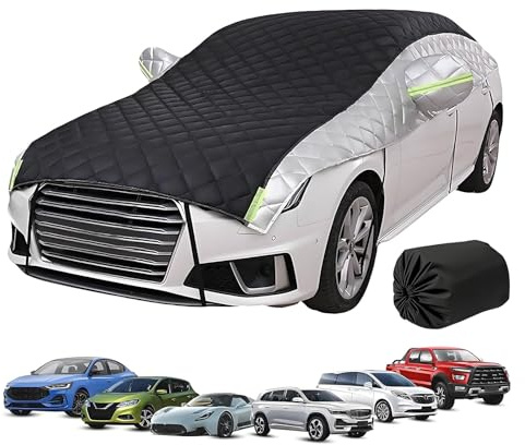 Halbe Autoabdeckung Anti-Hagel Outdoor, für Renault Twingo III 2014-2018, Hagelschutz Auto Abdeckplane Wasserdicht, Regen Sonne Staub Schutz Schneeschutz Winter Sommer Autoplane