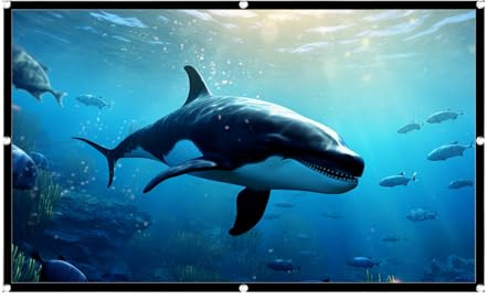Projector Screen - Foldable Portable Video Display Screen, Magnetic Wall Mount Roll Up Design, Lightweight Cinema Projection Sheet | for Home Theater Office Church School Event
