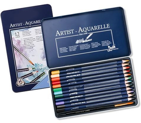 Aquarell Buntstifte Set Mit Metallgehäuse Für Kinder Und Erwachsene Künstler Skizzieren Vorgespitzter Buntstift Mit Pinsel Wasserlösliche Buntstifte