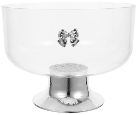 Toyvian Acrylic Trifle Bowl with Pedestal Footed Dessert Bowl Large Clear Decorative for Fruit Snacks and Desserts Round Display Stand for Kitchen Table Home Parties and Restaurant Decor
