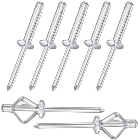 50 Pezzi Rivetti Ciechi Esplosivi Tripli 4,8mm, Alluminio Rivetti ad Espansione con Testa a Cupola per Industria Legno Metallo Automobili Mobili Navi Attrezzature Meccaniche(4.8X20mm)
