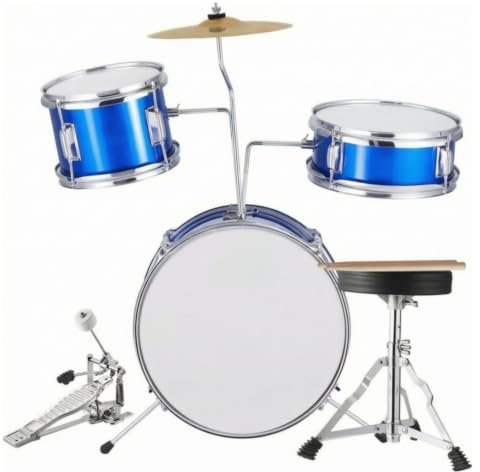 FytStycale Musique Réaliste Kit avec Tabouret Compact Percussion pour Enfants, Chambre d'enfant , Bleu Roi