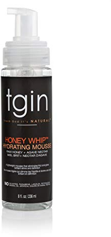 tgin Honey Whip Hydrating Mousse for Natural, Dry, Curly, and Damaged Hair - 8 Oz