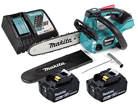 Makita DUC 254 RT Tronçonneuse sans fil 18 V 25 cm Brushless + 2 batteries 5,0 Ah + chargeur