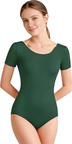 DANSHOW Women Short Sleeve Ballet Leotards for Adult Dance(YW4027-M-11)