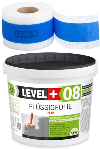 Dichtset Bandset 5,5 Kg Flüssigfolie, 5m Dichtband | Bad Dusche Küche LEVEL+ SET306