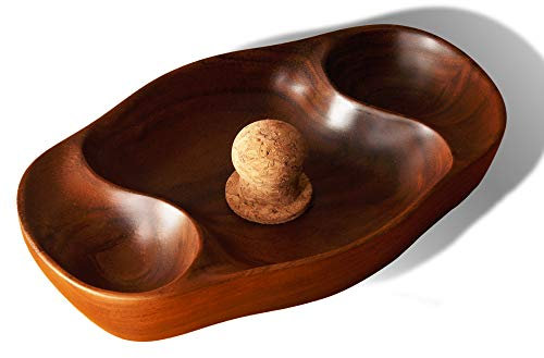 Briar & Oak Vintage Tabakpfeife Aschenbecher mit Korkklopfer – Doppelte Holzpfeifenablage & Aschenbecher für Indoor, Outdoor, Terrasse, Zuhause & Büro – Pfeifen- & Zigarren-Aschenbecher Geschenk für