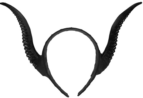 minkissy Black Antelope Horns Headband - Animal Horns Hairbands Viking headband Animal Cosplay Headdress Devil Cosplay Accessories for Women Halloween Party Supplies