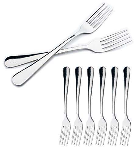 BESCH 6 forchette da tavola in acciaio inox 20 x 2,5 cm