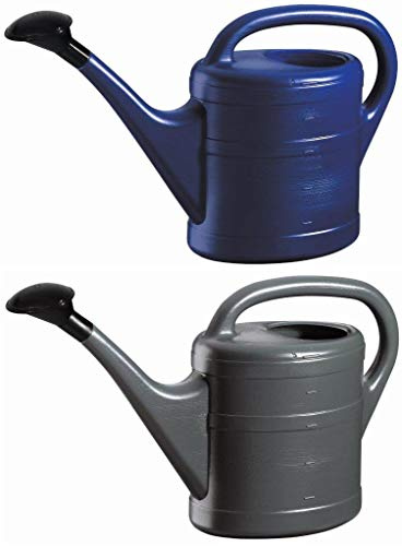 2X Gießkanne 5L BLAU + ANTHRAZIT + 1x KÜHLSCHRANKMAGNET! Gießkannen Kunststoff für groß & klein, Garten & Zimmerpflanzen Gieskanne Gieskannen Giesskanne 5 Liter Watering Can Kinder Zimmergießkanne