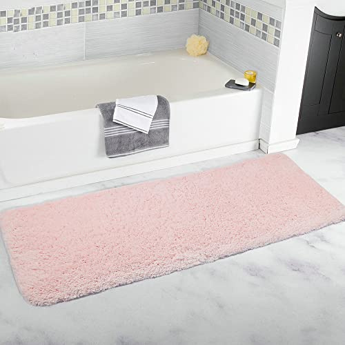 Badezimmerläufer, rutschfest, rosa, Badematte, Plüsch, Badezimmerteppich, waschbar, langer Teppich, Badteppiche für Badezimmer, Rosa (Lovely Pink), 150 x 50 cm