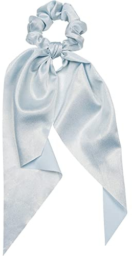 styleBREAKER Damen Haargummi einfarbig mit Schleife im Retro Style, elastisch, Scrunchie, Zopfgummi, Haarband 04027042, Farbe:Hellblau