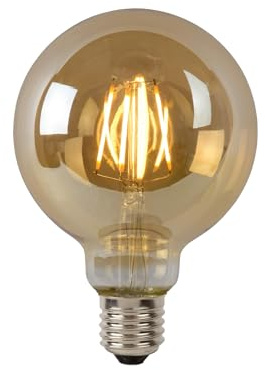 LUCIDE G95 - Glühfadenlampe - Ø 9,5 cm - LED Dim. - E27-1x5W 2700K - Amber