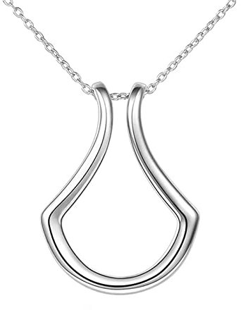 JZTRADING Collier Femme Argent Collier Porte-Bague pour Dames Collier Pendentif Personnalisé Cadeau pour Femme Petite Amie