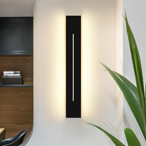 ZMH Wandleuchte Innen Wandlampe LED 30CM Modern Flurlampe Warmweiß | Schlafzimmer Schwarz Treppenhauslampe 8W Wandbeleuchtung für Flur Treppenhaus Wohnzimmer