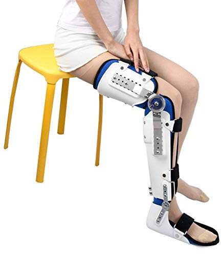 Rodillera ortopédica con bisagras con Almohadilla para los pies para Adultos, Rodillera telescópica con bisagras para Las piernas, Las piernas se Pueden Doblar en un ángulo de 0 ° ~ 120 °, distingue