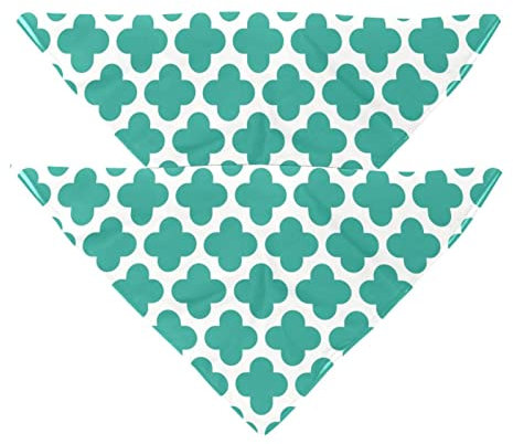 Hundehalstücher, Türkis-Muster, Haustierschal, Chiffon-Bandanas Dreieck-Lätzchen, Zubehör für kleine, mittelgroße und große Hunde, Welpen, Haustiere, 2 Stück