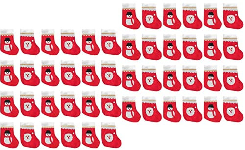 ibasenice 48stücke Weihnachtsstrumpf Deko Für Hängende Weihnachtsbaum Dekorationen Vielseitige Sockentaschen Für Süßigkeiten Und Festlichkeiten Zufällige Designs