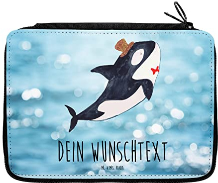 Mr. & Mrs. Panda Federmäppchen personalisiert Orca Zylinder - Personalisierte Geschenke, Mäppchen, Personalisiertes, Narwal, Fest, Glückwunsch, Federmappe, Feier, Urlaub, Federtasche, mit Namen