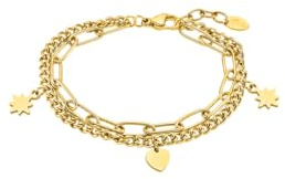 LOTUS STYLE Pulsera Acero Inoxidable Mujer LS2313-2/2 Corazón - Sofisticado Brazalete con Pulido y Acabado Refinado - Pulsera Dorada 20 cm - Regalo de Cumpleaños - Aniversario - Ocasiones Especiales