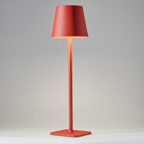 HAJINLU Lampada da tavolo senza fili, a batteria, ricaricabile, per tavolo da pranzo, decorazione per la casa, comodino, piccola luce notturna (rosso)