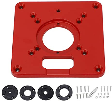 Topyond Router Table Insert Plate, Aluminum Alloy Benches Router Table Plate, Universal Design Accessory for Woodworking, Benches Flip Chipboard, Red