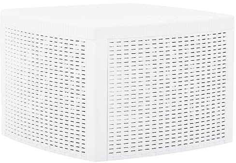 AUVYI Table d'appoint, blanche, 54 x 54 x 36,5 cm, en plastique, pour salon, café, camping, bistrot, extérieur, balcon, petite table de salle à manger