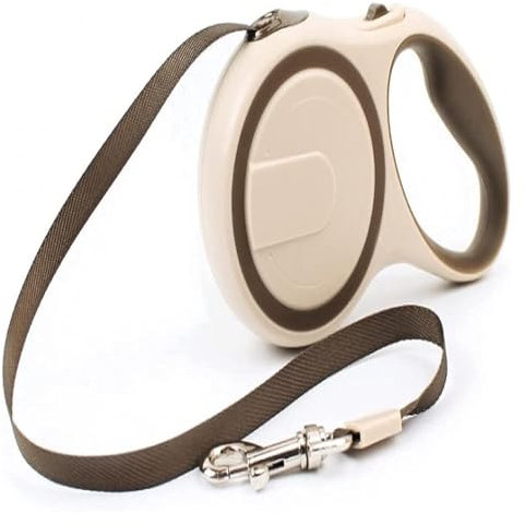 Ausziehbare Leinen for Hunde, Katzenleine, Teleskop-Zugseil, Ausziehbare Leine for Kleine Katzenhunde, 5 M, Maximal 20 Kg (Color : Beige, Size : 3m)
