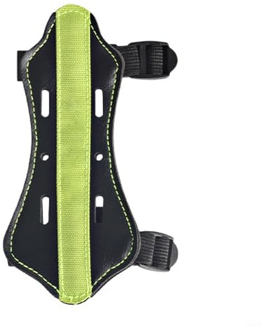 Protège-bras en cuir perforé pour tir à l'arc - Protection d'avant-bras inversée pour la chasse à l'arc traditionnel - Vert