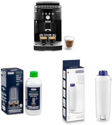 De'Longhi Magnifica S Smart ECAM 230.13.B Kaffeevollautomat mit Milchaufschäumdüse + Original EcoDecalk DLSC 500 Entkalker Wasserfilter DLSC002