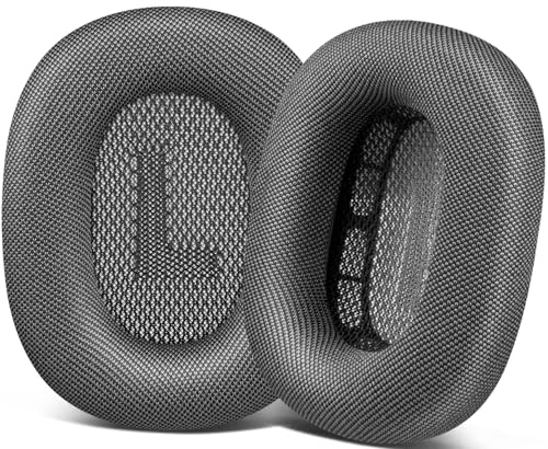 SOPROM Remplacement des Coussinets d’Oreilles pour écouteurs AirPods Max, Coussinets en Tissu maillé Durable, Mousse Plus Douce - Gris sidéral
