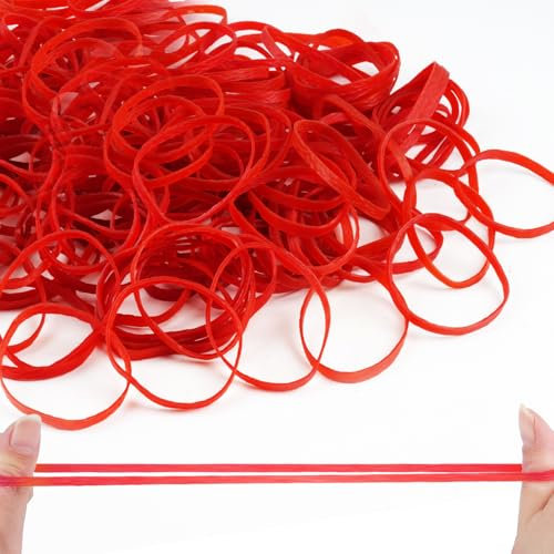 Elastic Bands Heavy Duty, 150PCS Thick Rubber Bands, Strong and Wide Elastic for Catapult Home Office Use, Red