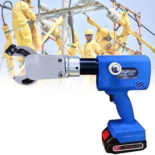 LXWKAI Tagliacavi Idraulico Elettrico, utensile per Il Taglio di Fili Idraulici, tagliabulloni da 60KN con 2 batterie Rimovibili, per Cavi in Rame, Alluminio e corazzati, A