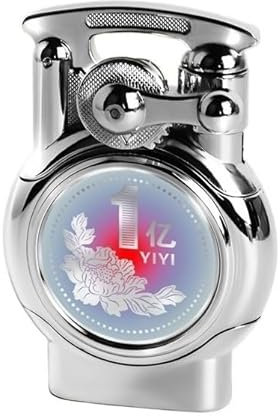 DGHNBMGNG Encendedor de butano Multifuncional de Metal con balancín, Recargable con Llama Abierta y Resistente al Viento, de Llama Azul, for Hombres y colegas (butano no Incluido).(Silver*b)