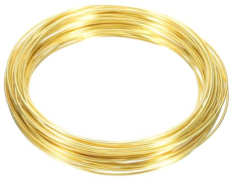 QUARKZMAN 1,2 mm/16 Gauge koppartrådar för smyckestillverkning, 1 rulle hantverk 10 m fläckskyddade pärltrådar för smyckestillverkningstillbehör (guld)