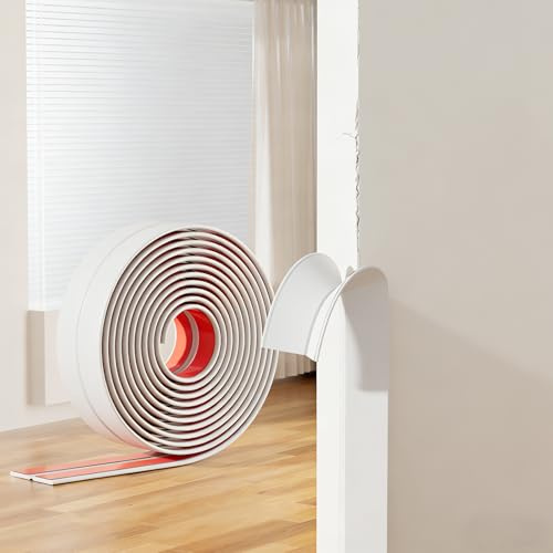 Selbstklebend Kantenschutz Leisten Weiß - Flexible Multifunktion Zierleisten Selbstklebend, 3.3m X 2cm Weichsockelleiste Für Türen, Fenster, Wände, Küche, Fliesen,Benutzt Für Eckenschutz Kantenschutz