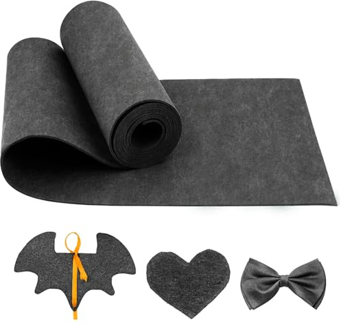 Filz Meterware, 300 x 30 cm Filzstoff 3 mm Dickes, Polyester Bastelfilz Filzmatte, Filzunterlage Grau für DIY Patchwork Nähen Basteln Handwerk Decoration (Schwarz)