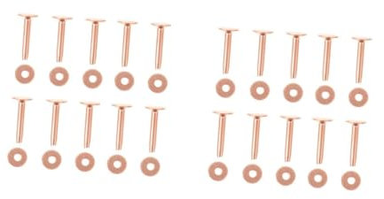 NUOBESTY 20 Sets Nieten Taschenzubehör Beschlag Koffernieten Bastelnieten DIY Nieten Taschennietenverschluss DIY Taschennietenteile Gepäcknieten DIY Gepäckzubehör Kupfer