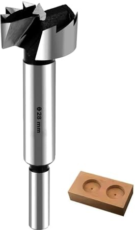 GLRYD Forstnerbohrer für Holz Ø 28mm, 8mm Schaft, Holzbohrer aus HRC50-Hochleistungs-Kohlenstoffstahl Wellenförmige Schneidkanten, Extrem Scharf, Präzise Zentrierung, für Hartholz,Faserplatten