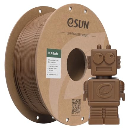 eSUN PLA Basic Filament 1.75mm 1KG(2.2 LBS), Speedy PLA Filament, Brown