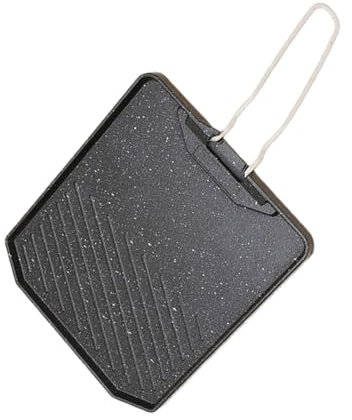 LLINthy Padella antiaderente per pesce con impugnatura comoda per grigliare all'aperto, adatta per pasti veloci a casa