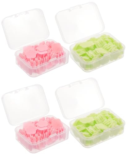 Mikinona 4 Cajas de Hojas de Jabón Portátiles de PP para Senderismo, Copos de Jabón Pequeños y Convenientes para Lavado en Baños Públicos y Viajes