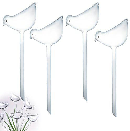 GNHG 4 Pièces Boules D'Irrigation Automatique pour Plantes, Arrosage Automatique, Système d'Arrosage Goutte à Goutte Transparent pour Plantes D'Intérieur et D'Extérieur, Forme d’oiseau