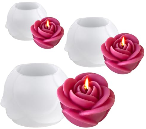 3 Piezas con Forma de Flor y Rosas, para Hacer Perfumadas Hechas A Mano