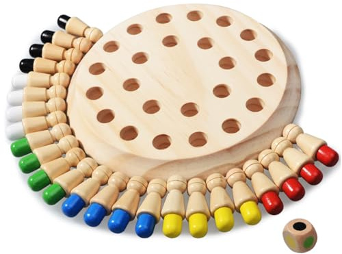 Goshyda Pedagogiskt Memory Match Stick Schackspel, Kognitiv Utveckling och Minnesuppmärksamhet Leksak för Barn och äldre, Trämaterial
