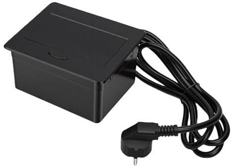 GEERYZHE Einbau-Steckdose, 2 Gang, 2 Stifte, Pop-Up-Steckdose für den Konferenztisch, Wohnnutzung mit Einfacher Installation und Modernem Design (EU-Stecker 220 V)