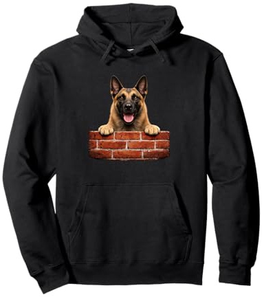 Funny Belgian Malinois Dog Brick Wall Belge Malinois Lover Sweat à Capuche